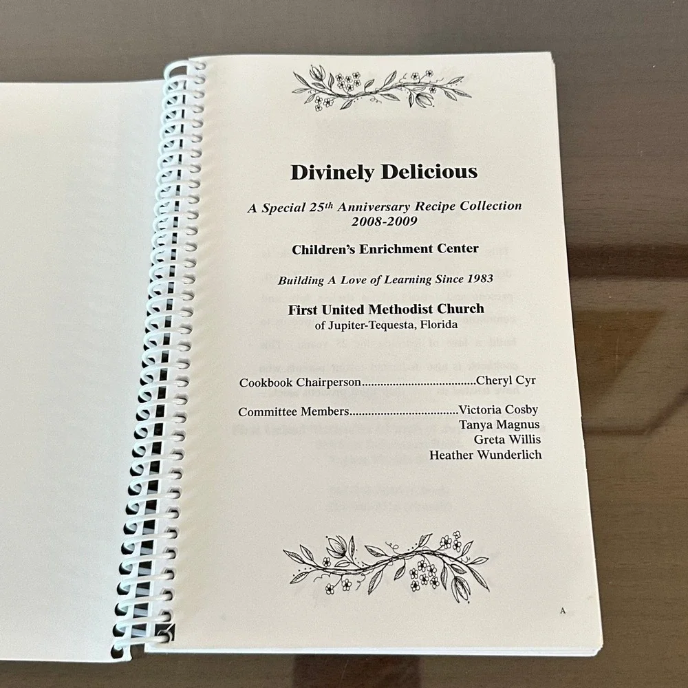Divinely Delicious 25th Anniversary Cookbook First United Methodist Jupiter FL